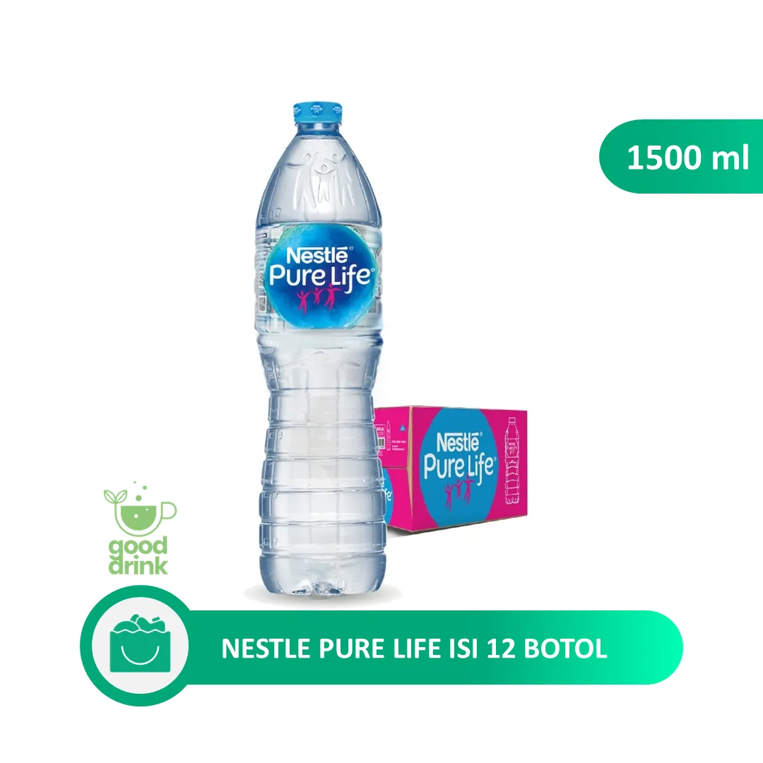 Nestle Pure Life Air Mineral 1 Dus Isi 12 Kemasan Botol 1500 ml